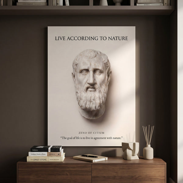 Zeno Of Citium - Live According To Nature definition wall art – featured canvas artwork – image 1 – Wall Art Go