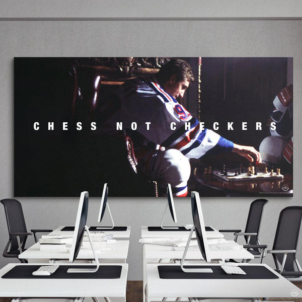 Wayne Gretzky - Chess Not Checkers Wayne Gretzky wall art – interior lifestyle display – image 1 – Wall Art Go