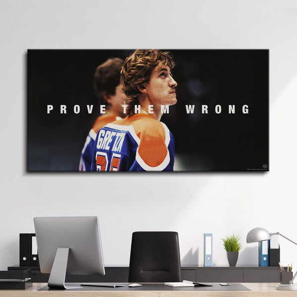 Wayne Gretzky - Prove Them Wrong Wayne Gretzky wall art – interior lifestyle display – image 1 – Wall Art Go