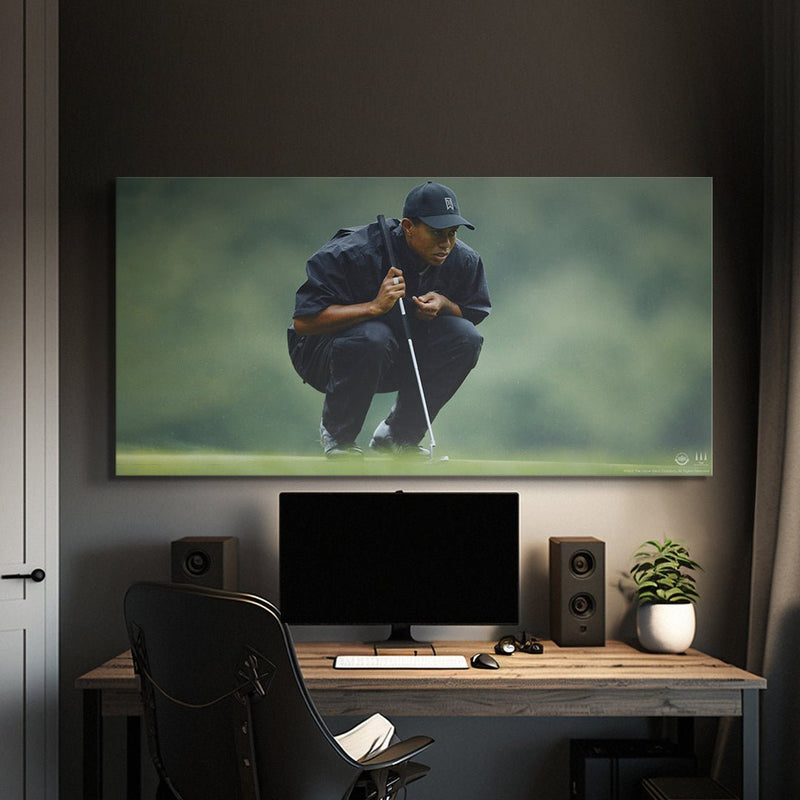 Tiger Woods Mindset Is Everything (No Quote) office wall decor lifestyle display – golf canvas wall art by Wall Art Go – image 1