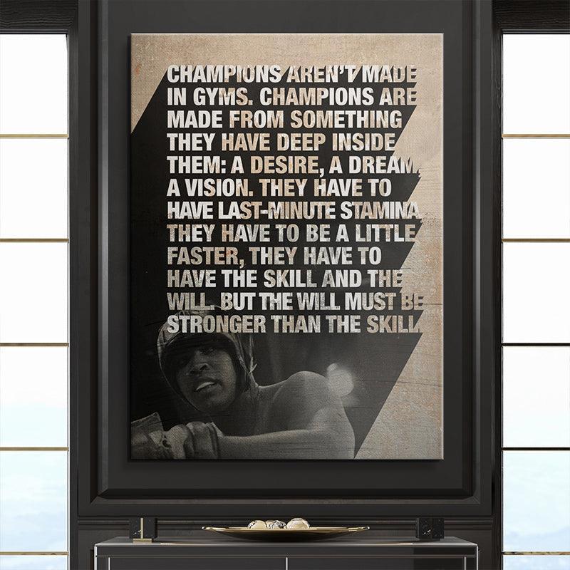 Muhammad Ali - Champions fitness wall art – featured canvas artwork – image 1 – Wall Art Go