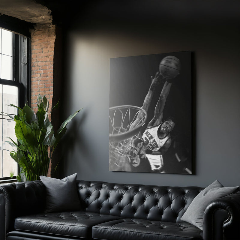 Patrick Ewing - Dunk #1 nba wall art – interior lifestyle display – image 1 – Wall Art Go