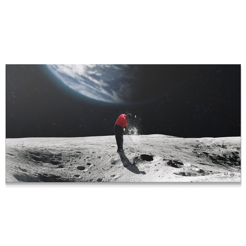 Tiger Woods Moonshot unframed archival canvas product view – golf canvas wall art by Wall Art Go – image 1